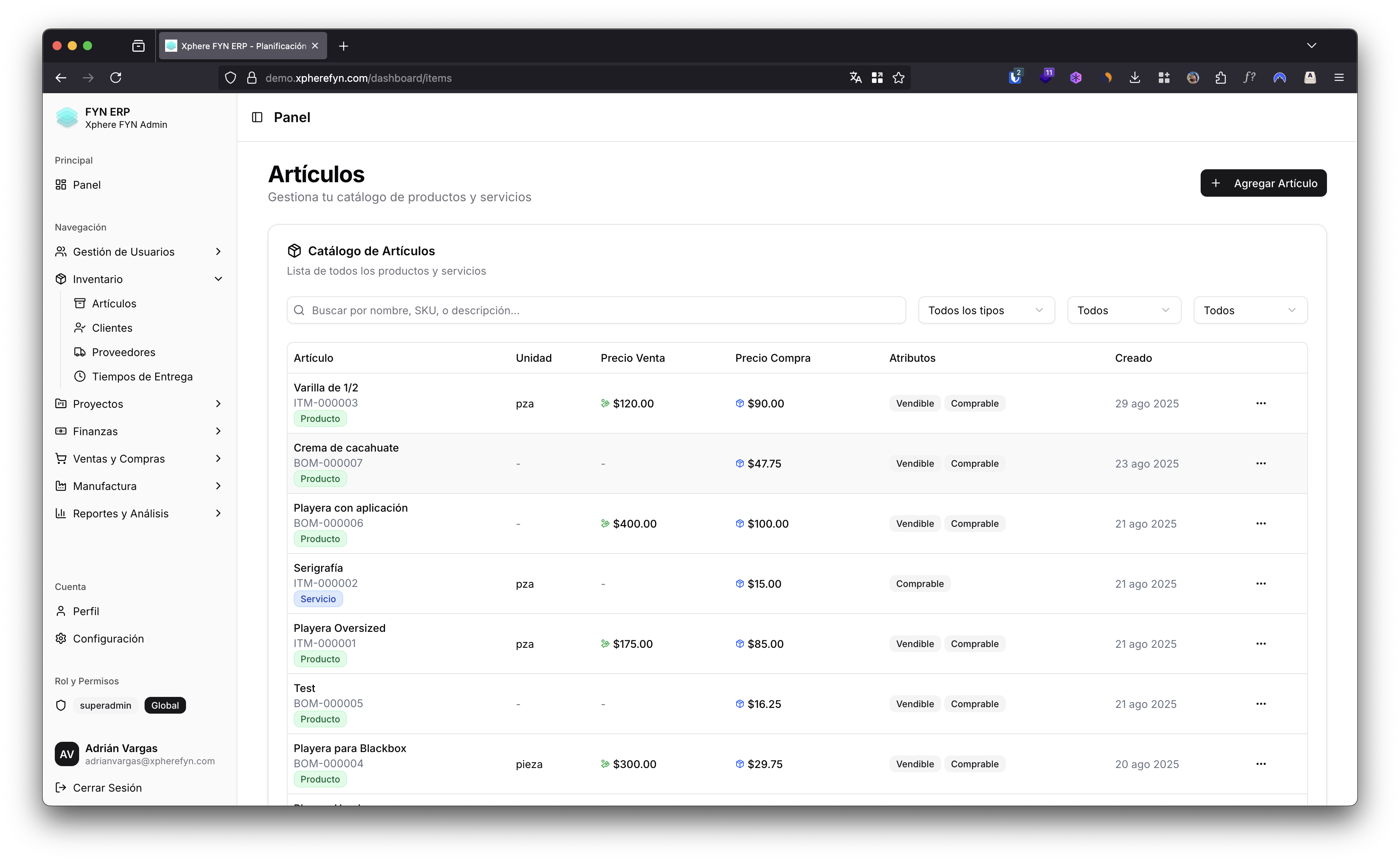 Control de Inventario
