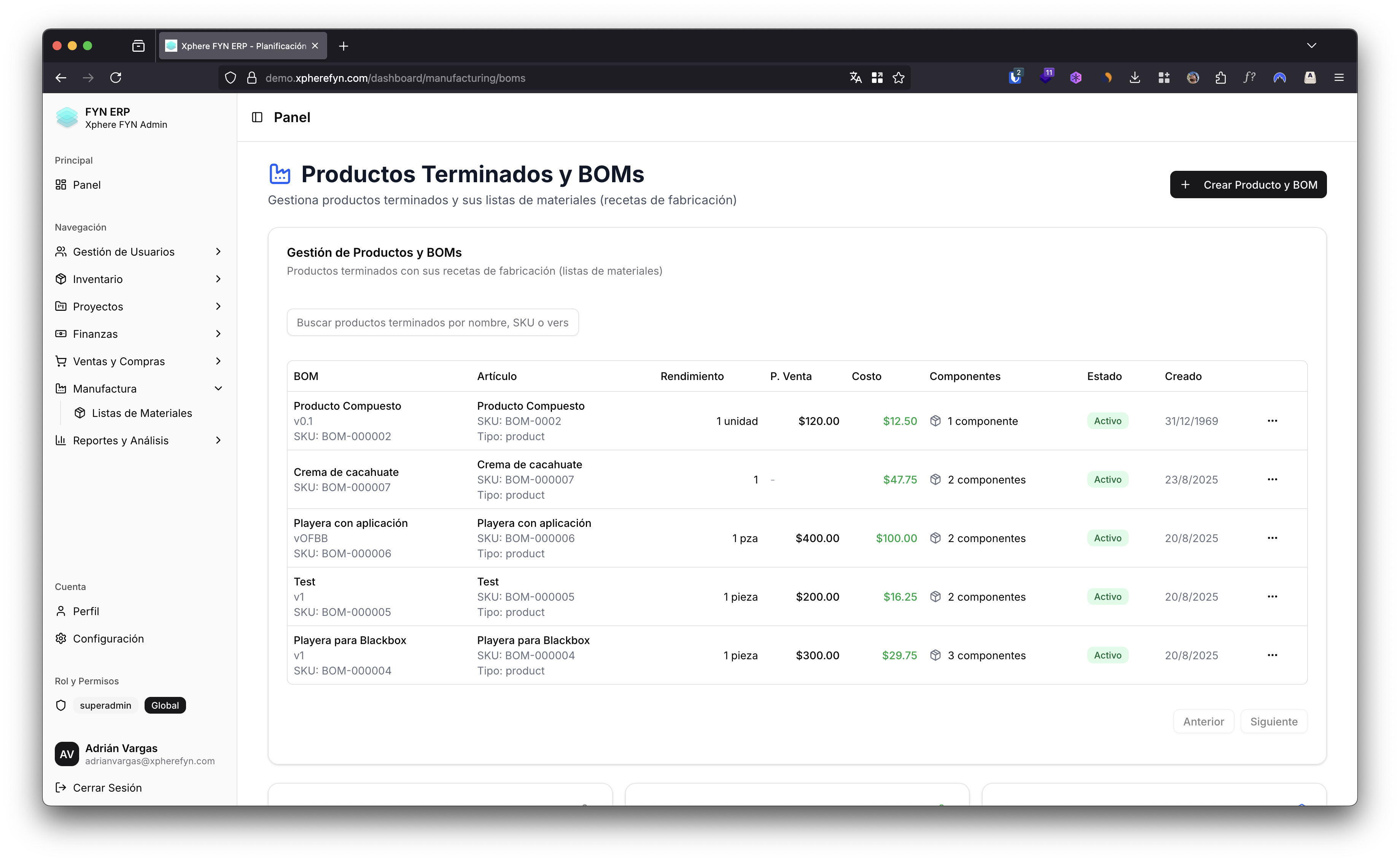 Manufactura y Producción
